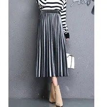 JUJULAND Новая мода Высокая талия обтягивающие женские бархатные юбки плиссированные юбки 2010