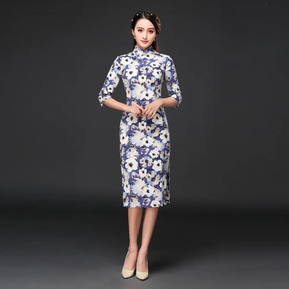 Длинное платье Cheongsam, сексуальное свадебное китайское традиционное платье cheongsam, женское хлопковое и Гламурное свадебное платье cheongsam