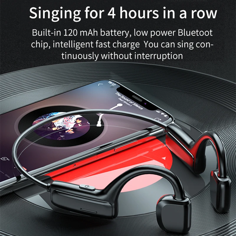 Căști Bluetooth cu conducție osoasă, căști sport, impermeabile, cu reducere a zgomotului, căști intraauriculare_voghion.com