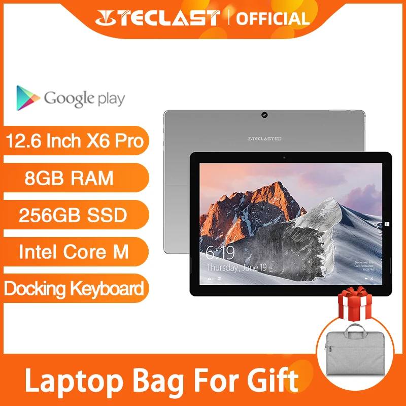 Teclast X6 Pro планшет нетбук Windows 10 сенсорный экран Intel Core M 8 Гб RAM 256 ГБ SSD 12 6 дюймов 2880*1920
