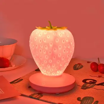 

Original LED Silicone Eye Protection Strawberry Night Light Bedside Decoration Atmosphere Lamp Home Wall Desk Bedside Night Lamp