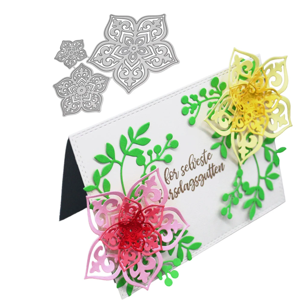 Flower Set Cutting Dies Stencil DIY Scrapbooking Embossing Paper Card Craft