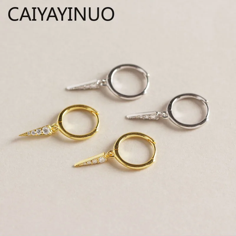 

Fashion Jewelry Women's Earrings 925 Sterling Silver Personal tassel triangle Stud Earrings for Women oorbellen brincos