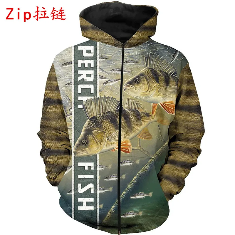 Perch Fish 3D All Over Printed Casual Sweatshirt Autumn Men/women Fashion Pullover Hip Hop Streetwear