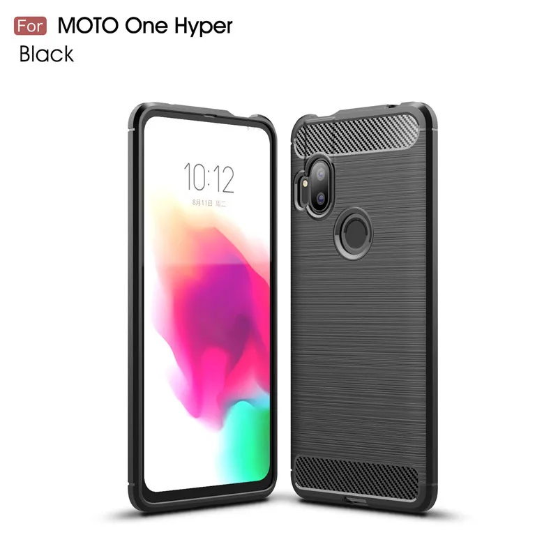 

For Motorola One Hyper Case Carbon Fiber Soft Silicone Shockproof Armor Case For MOTO One Hyper Cover For Motorola One Hyper