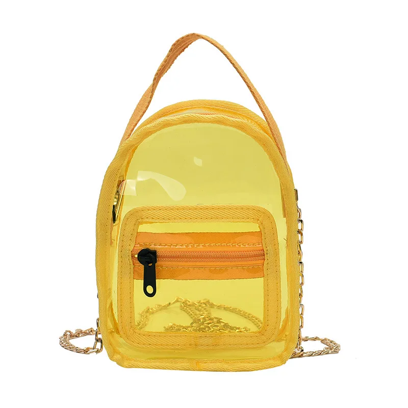 

Girls Cute Mini Clear Bag Children Small Jelly Handbag Women Chain Purse Transparent Laser Shoulder Bag PVC School Crossbody Bag