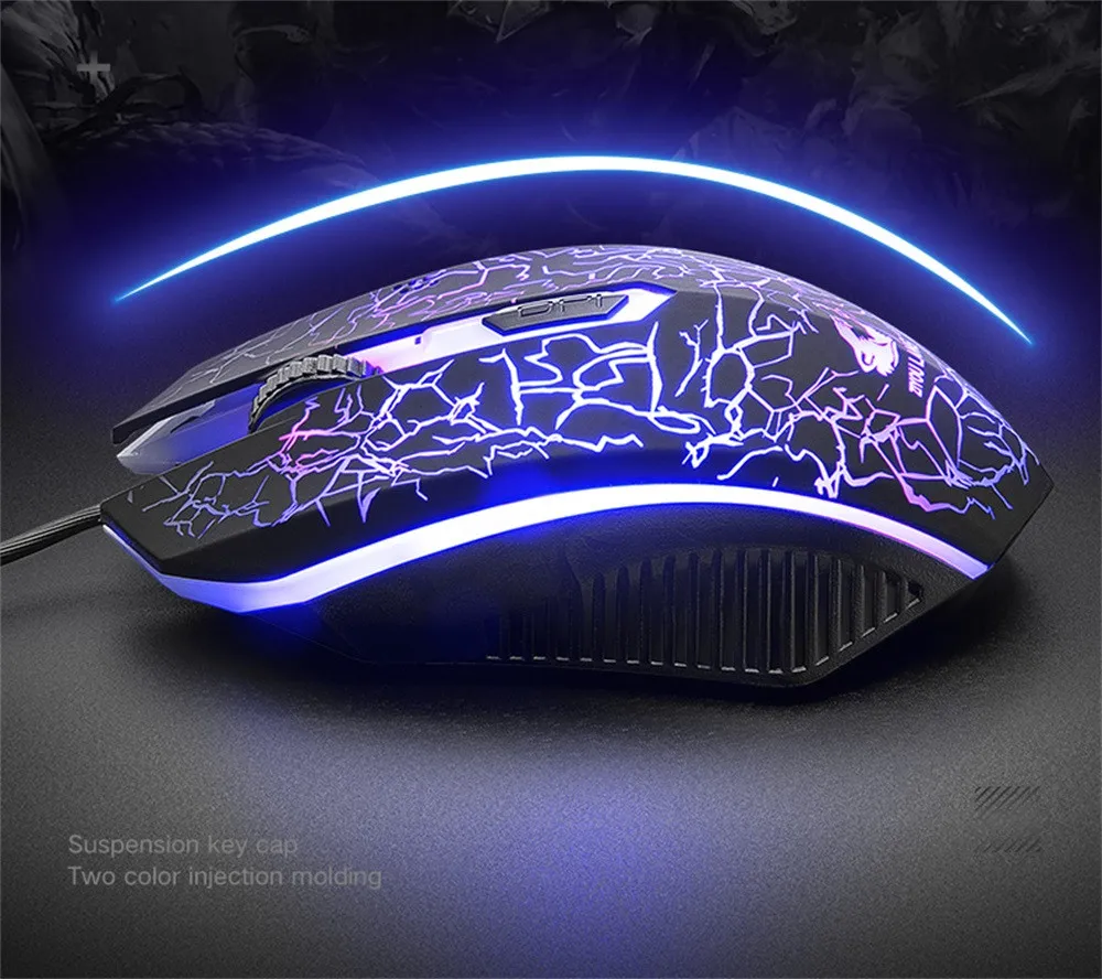 Красочные светодиодный с подсветкой USB проводной PC Радуга Gaming Keyboard Мышь комплект