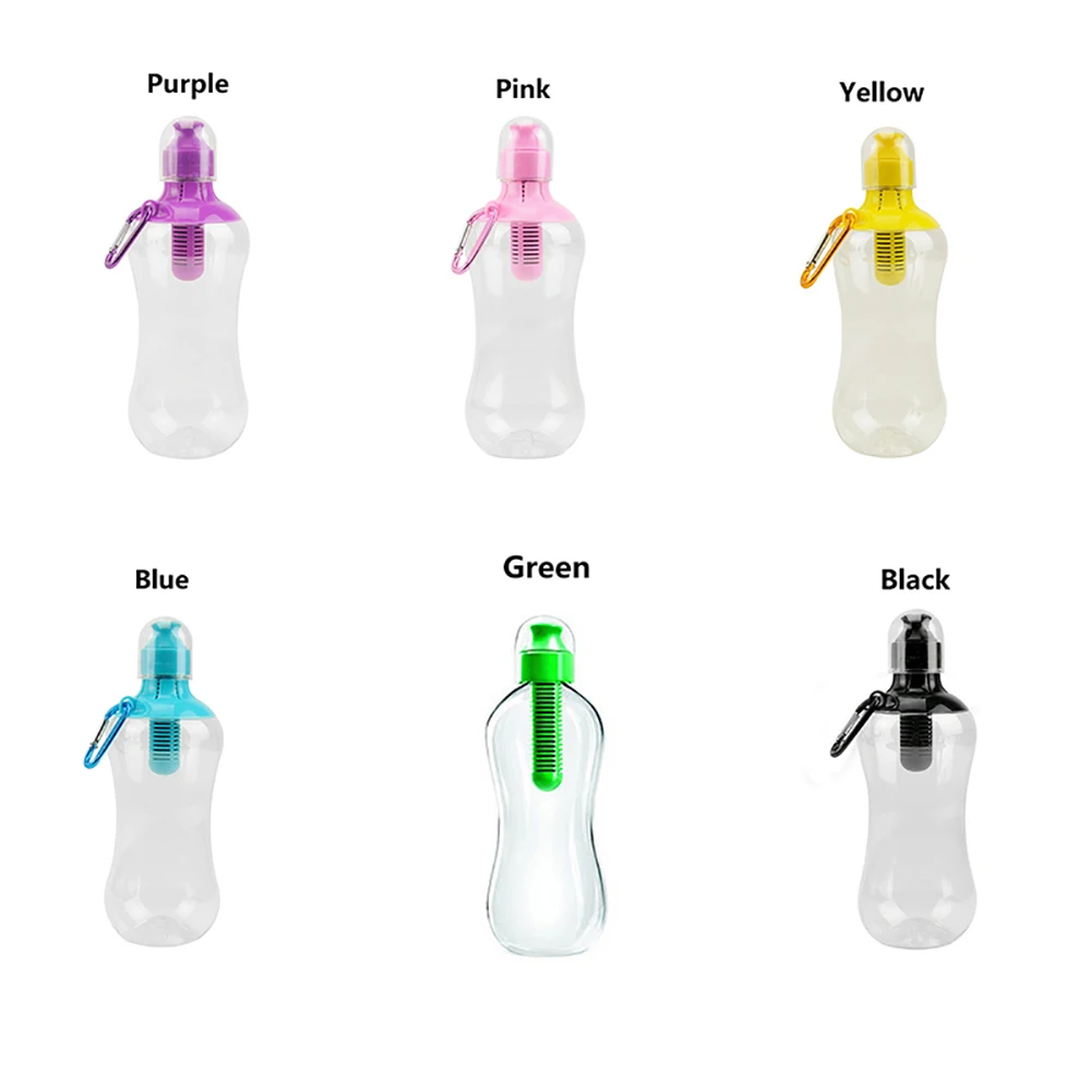 Water Filter Bottle Transparent Kettle Activated Carbon Filters Filter Kettle Outdoor Sports Water Bottle 550ml Healthy Drinking