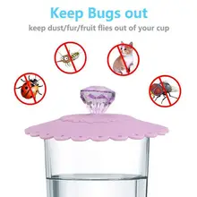 ELEG-пищевая креативная круглая Алмазная крышка для кружки(набор из 6) герметичное уплотнение силиконовых крышек для напитков крышки для горячих крышек для кофейного пива Mu