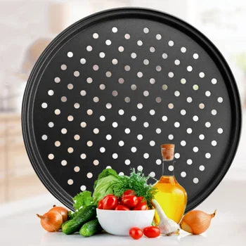

Pizza DIY Round Baking Tray Nonstick Pan Pad Mat Kitchen Bakeware Cooking Mat Oven Baking Tray Gadgets Tools For Oven.