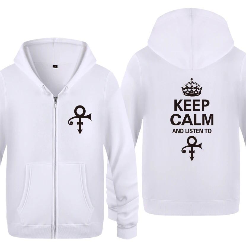 Keep Calm and Listen to Prince-Funk Pop Soul толстовки мужские мужские флисовые кардиганы на молнии толстовки с капюшоном