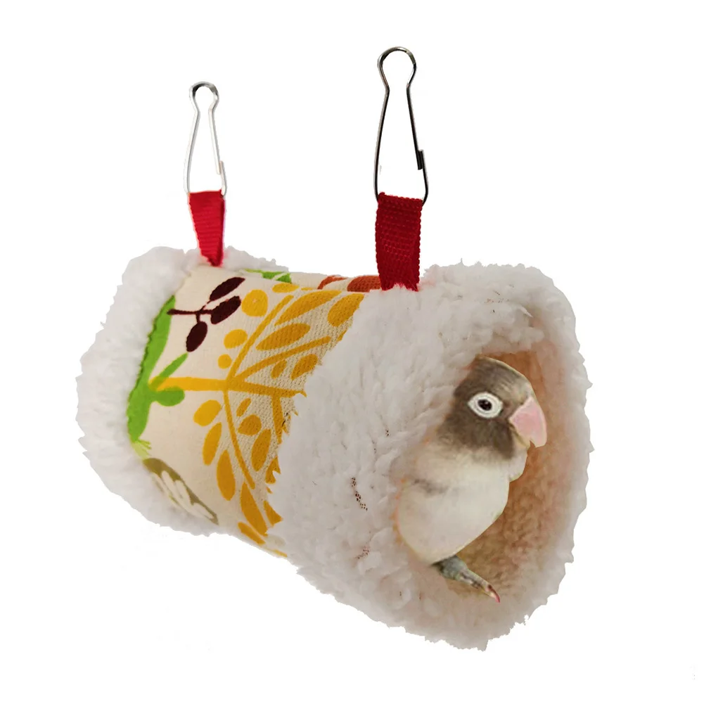 

Bird Parrot Nest Soft Plush Bird Parrot Hammock Warm Hanging Bed For Pet Cave Cage Hut Tent Toy House for Small Animals