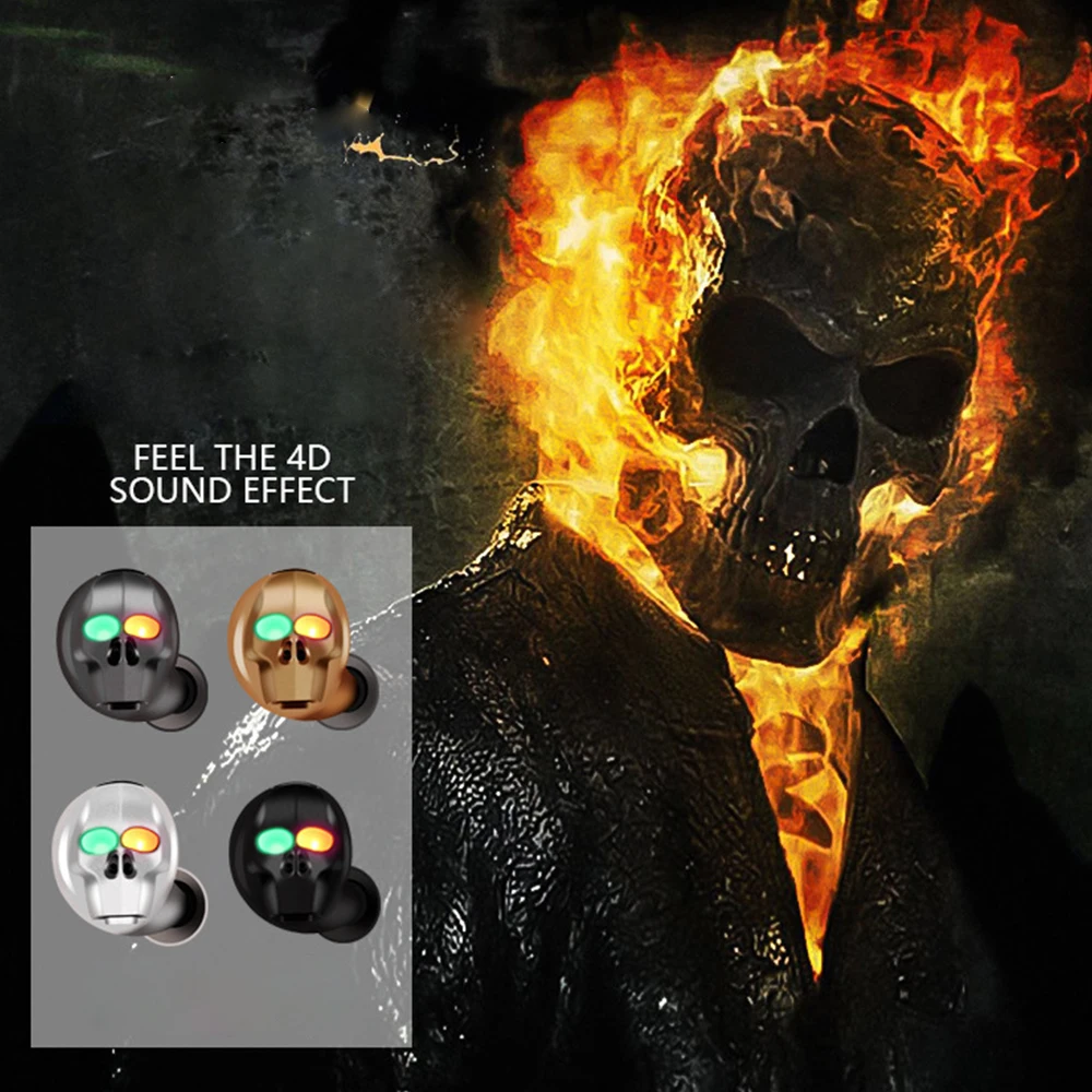 Skull Bone Bluetooth наушники с микрофоном шумоподавление мини-наушник hi-fi громкой связи Бас Беспроводные стереонаушники подшипник