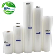 Кухня Еда пакеты для вакуумного упаковщика, сумка для хранения для вакуум-закаточная машина запечатывания пакеты для вакуумного упаковщика Еда пакеты для сохранения 12/15/20/25/28 см* 500 см/рулон