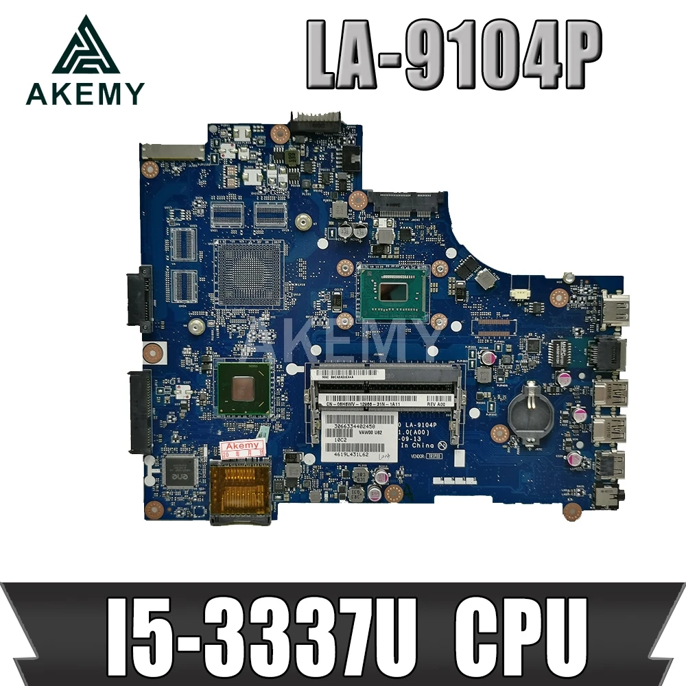 Akemy CN-0760R1 материнская плата для Dell Inspiron 3521 5521 ноутбука VAW00 LA-9104P SR0XL I5-3337U DDR3L 100%