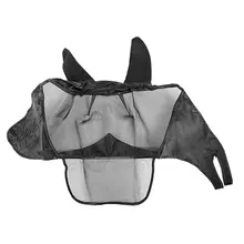 Маска от мух для всего лица, маска для лошади, тонкая сетка, УФ-защита, с ушами, конский длинный нос, дышащая, Черная