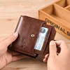 Men's Wallets Anti Theft Genuine Leather Wallet Men Vertical Short Pocket Coin Purse Card Holder RFID Wallet Man High Quality ► Photo 3/6