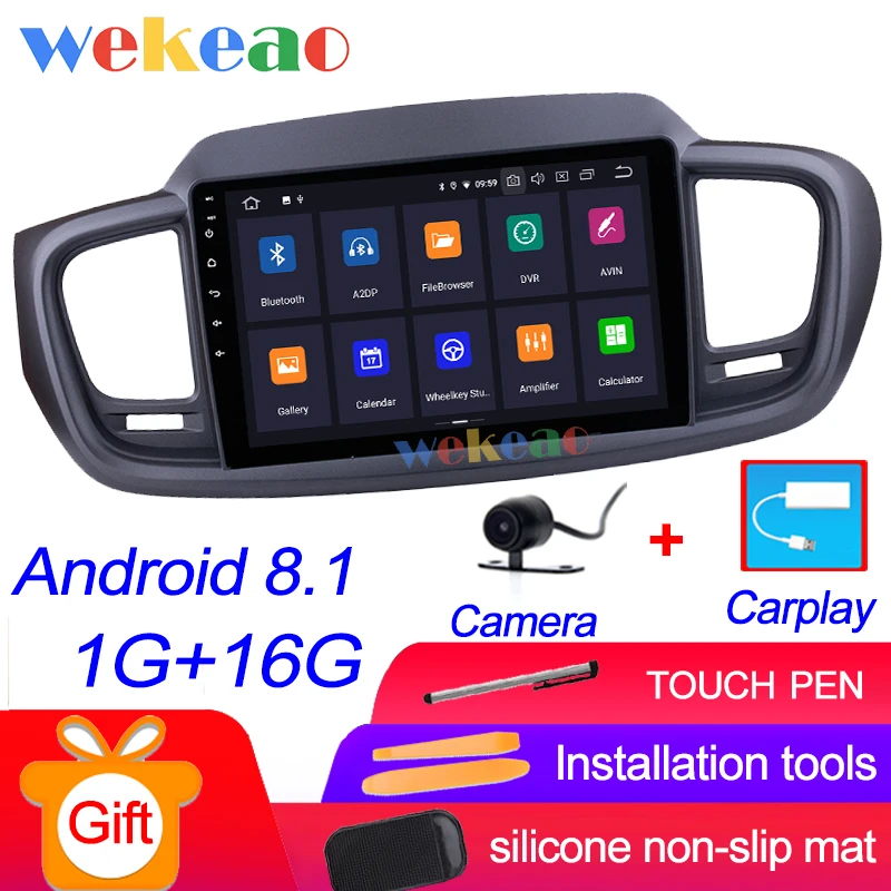 Android Car Radio Wekeao сенсорный экран 10,1 ''Android 9,0 Автомагнитола для Kia Sorento Android авто gps навигация - Цвет: Android Car Radio