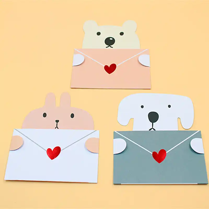 8 шт./пакет конверт с животными открытка надписью Thank Card поздравительная на день