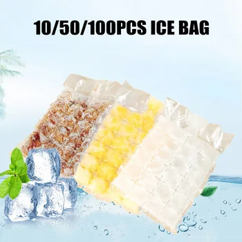 

10/50/100Pcs Disposable Ice Cube Bags Mold Trays Self-Seal Faster Freezing Maker Tools _WK