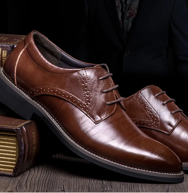 XingLin/роскошные мужские деловые кожаные туфли-оксфорды на шнуровке; большие размеры; высококачественные модельные мужские туфли-оксфорды; мужские Обычные туфли