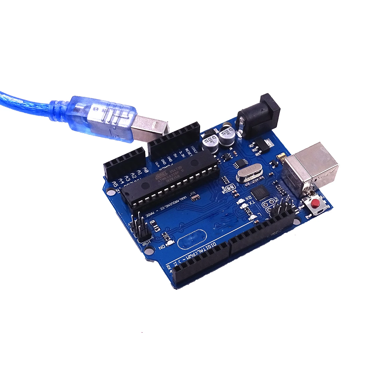 with cable 10 шт. высокое качество один Комплект UNO R3 официальная коробка ATMEGA16U2+ MEGA328P чип для Arduino UNO R3 макетная плата+ USB кабель - Цвет: with cable