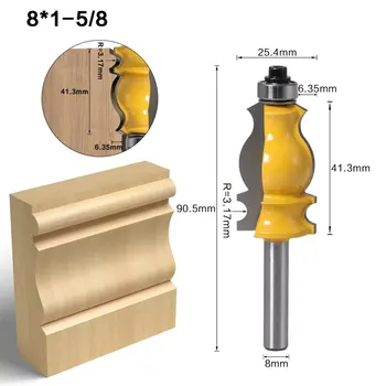 

8mm Shank Architectural Tungsten Carbide Molding Router Bit Trimming Wood End Mill for Woodwork Cutter Power Tools