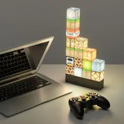 Veilleuse LED avec alimentation USB, blocs de construction de décoration, Mini lampe à monter soi même, motifs de pixels créatifs 