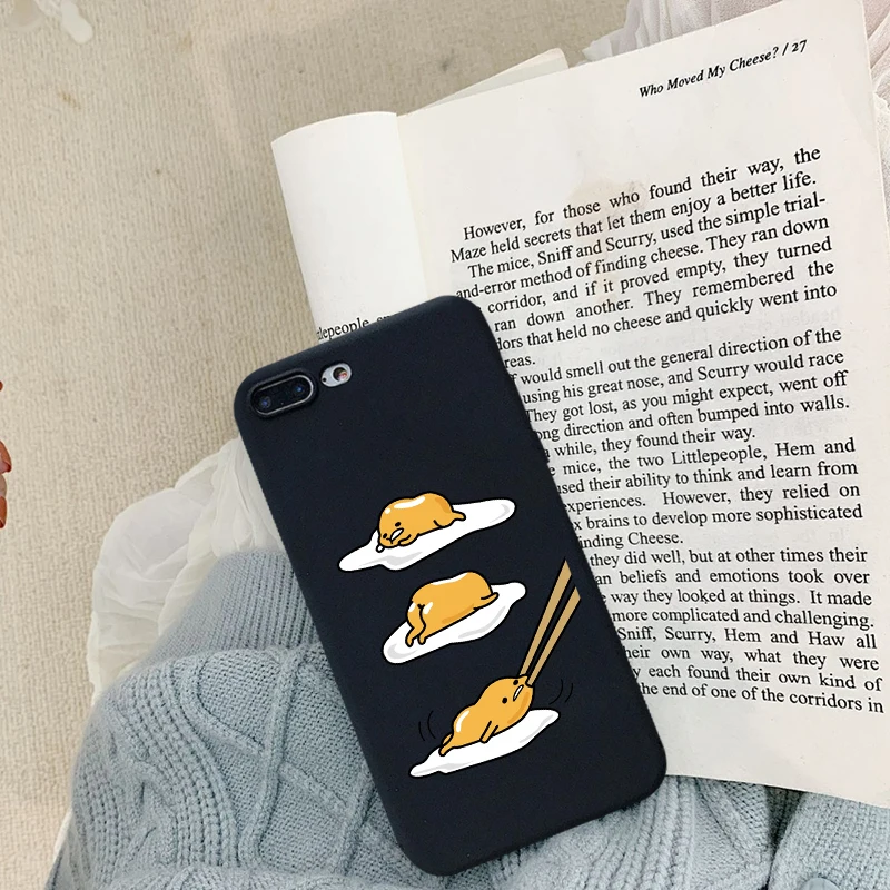 GYKZ мультяшка Гудетама Lazy Egg плотный чехол для iPhone 11 Pro X XS MAX XR 7 8 6 6s Plus черный силиконовый мягкий чехол для телефона Coque Bag - Цвет: Style 1