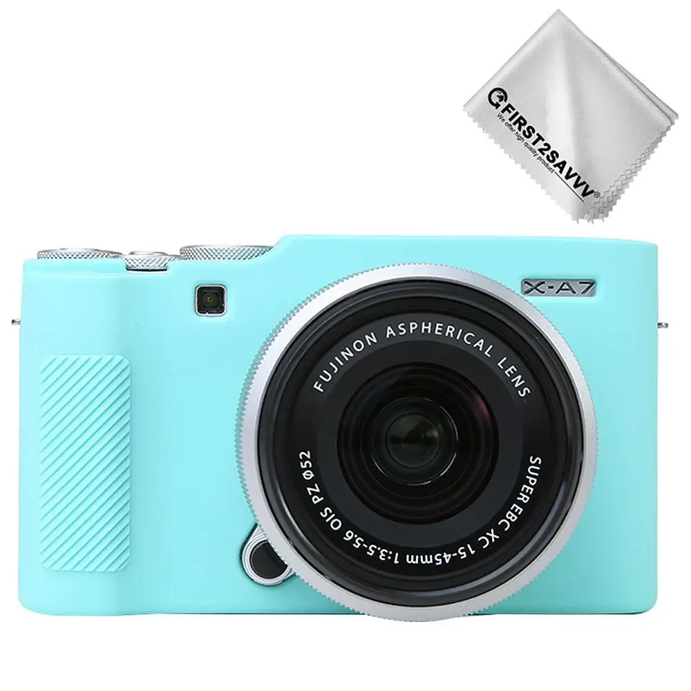 green Мягкий силиконовый чехол для камеры из ТПУ и резины для fuji, пленка XA7 X-A7 - Цвет: green
