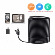 5 м 7 м 8,5 мм камера эндоскопа Гибкая IP67 водонепроницаемый осмотр бороскоп камера для Android ПК ноутбук 6 светодиодов регулируемый