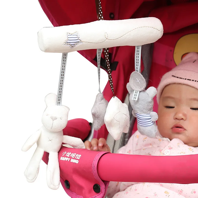 Детская Подвеска на колесиках для младенцев 0-3-6 месяцев, погремушка-колокольчик для кровати, плюшевая игрушка для маленьких девочек и