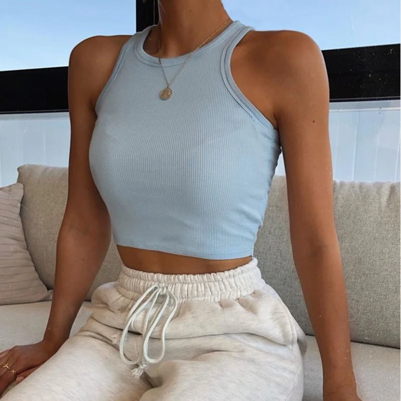

2021 Sleeveless Top For Women Gym Sport New Summer Women's Quick Drying Crop Top Yoga Shirts Slim Fit Running Fitness Clothing
