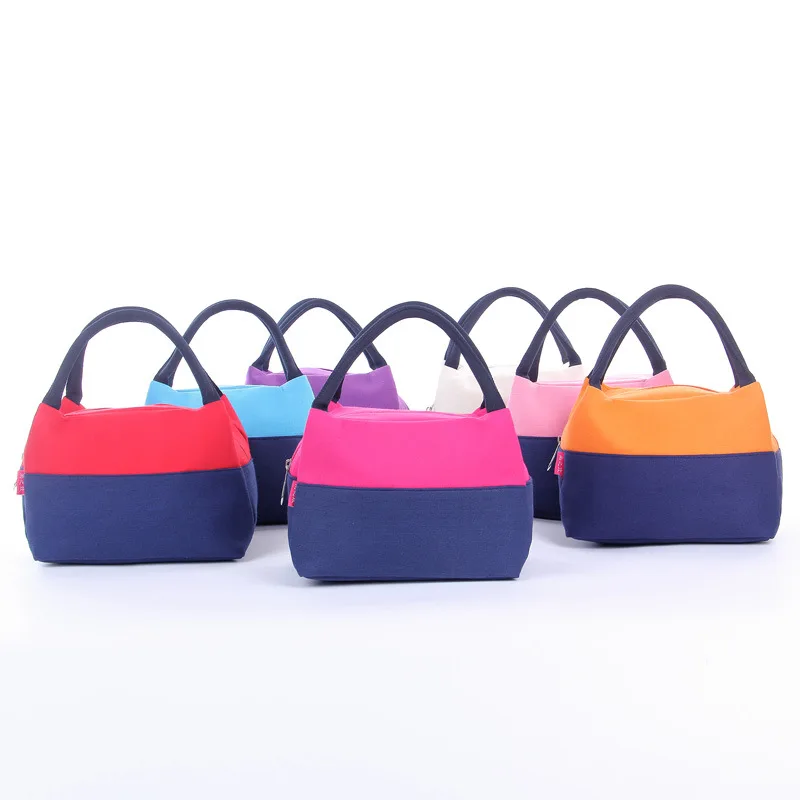 

New Style Korean-style Simple Hand Bento Box Bag Lunch Box Bag Students Food Carrying Lunch Bag Large Capacity Mixed Colors Hand