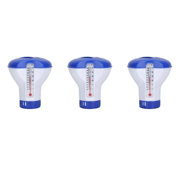 

Chemical Dispenser Swimming Pool Floating Applicator with Thermometer Disinfection Automatic Applicator Pump