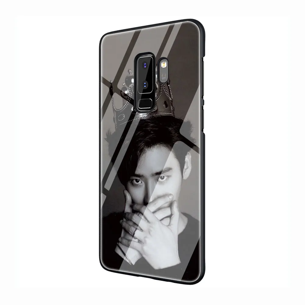 G6 Ли Чон Сук закаленное Стекло TPU черный чехол для Galaxy S7 Edge S8 S9 S10 Plus, Note 8, 9, 10, A10 20 30 40 50 60 70 - Цвет: G6