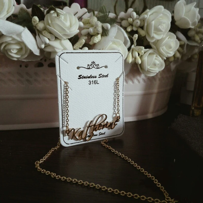 Женское индивидуальное ожерелье WindJune индивидуальная именная табличка и кулон