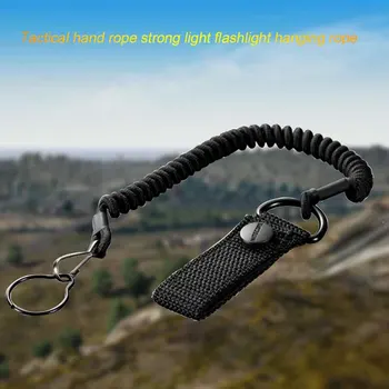 

Elastic With Buckle Hiking Anti Lost Military Lanyard Rope For Flashlight Safety Strap Multifunction Hunting Accessories Outdoor