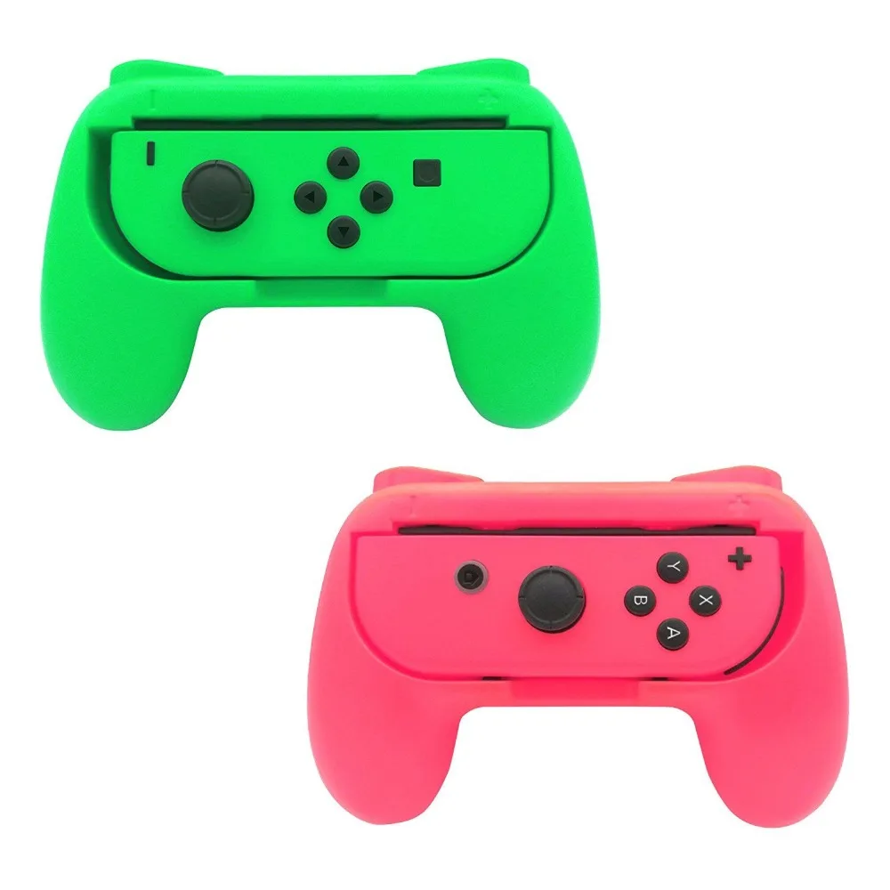 Pink green no box Контроллер ручные ручки Joy-Con чехол Теннисная ракетка Рулевое колесо для Nod ручка переключателя NS N-Switch игровые консольные аксессуары - Цвет: Pink green no box