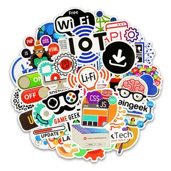 

50 Pcs Internet Sticker Geek programmer Docker Html Bitcoin Cloud C++ Programming Language For Laptop Car Stickers