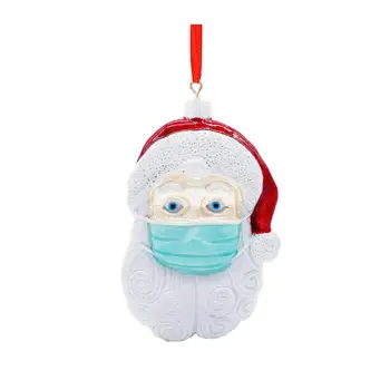 

2020 NEW Santa Claus Ornament Christmas Tree Decoration Pendant Keychain Isolation Period Santa Claus Pendant