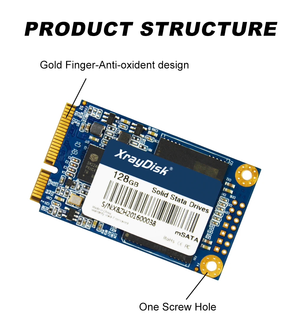 XrayDisk Msata SSD 60gb 128gb  256gb Mini Sata  Disk Internal Solid State Hard Drive For Laptop&Desktop inland professional ssd