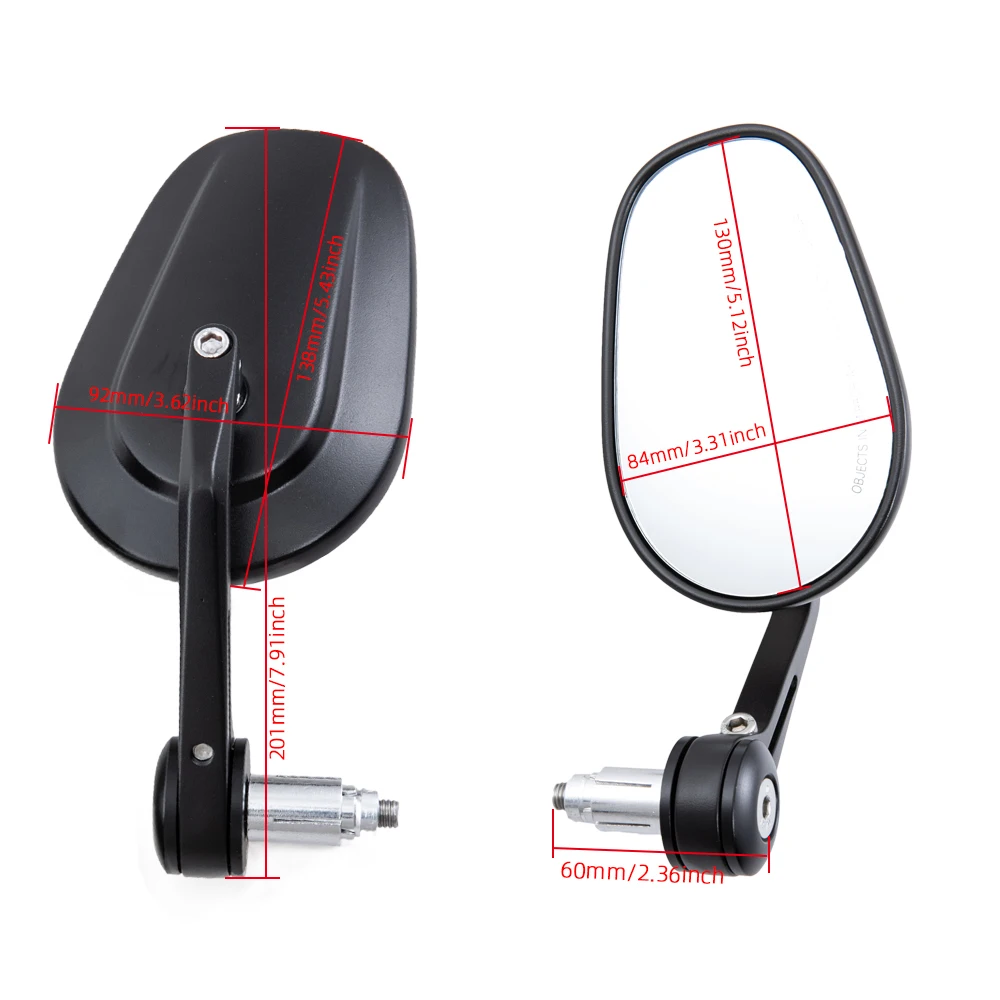 Motorfiets zijspiegel ronde E9 CNC achteruitkijkspiegel 10 mm schroeven