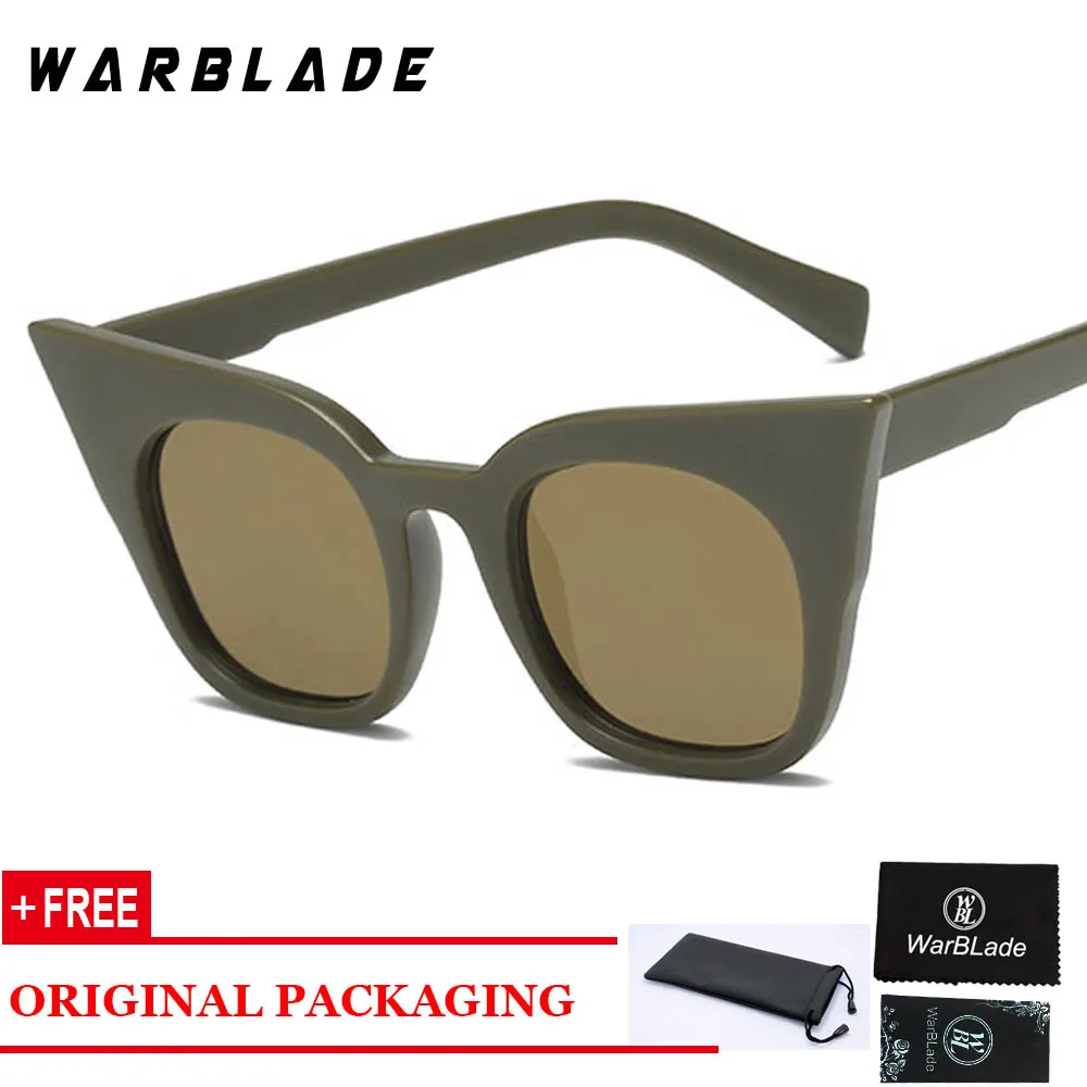 WarBLade Высокое качество кошачий глаз солнцезащитные очки мода леопардовые фиолетовые коричневые сексуальные женские Солнцезащитные очки женские модные - Цвет линз: green