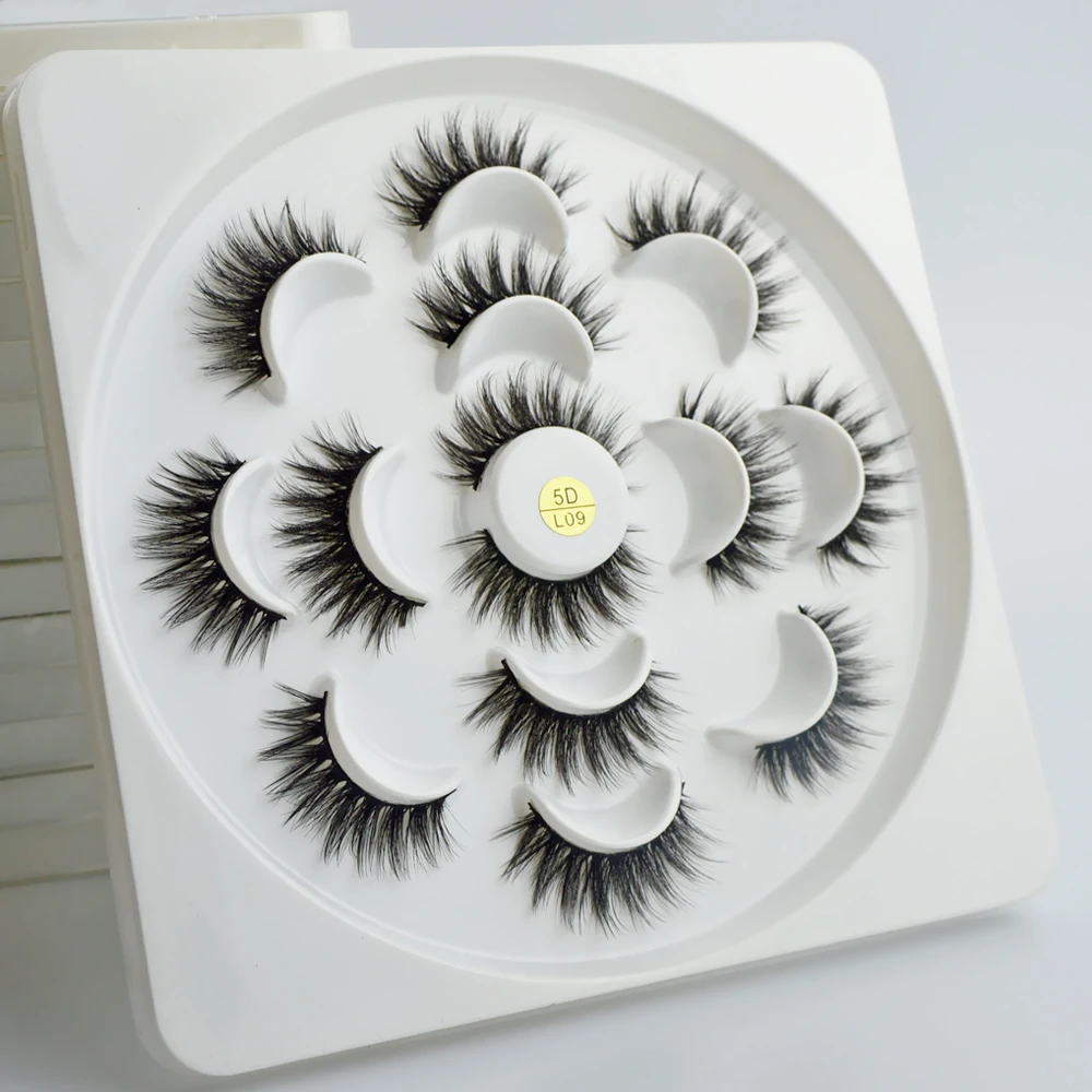 7 Pairs 5D Mink Hair False Eyelashes Extension Dramatic Wispies Fluffy Eyelashes Makeup Tool Cruelty free 4