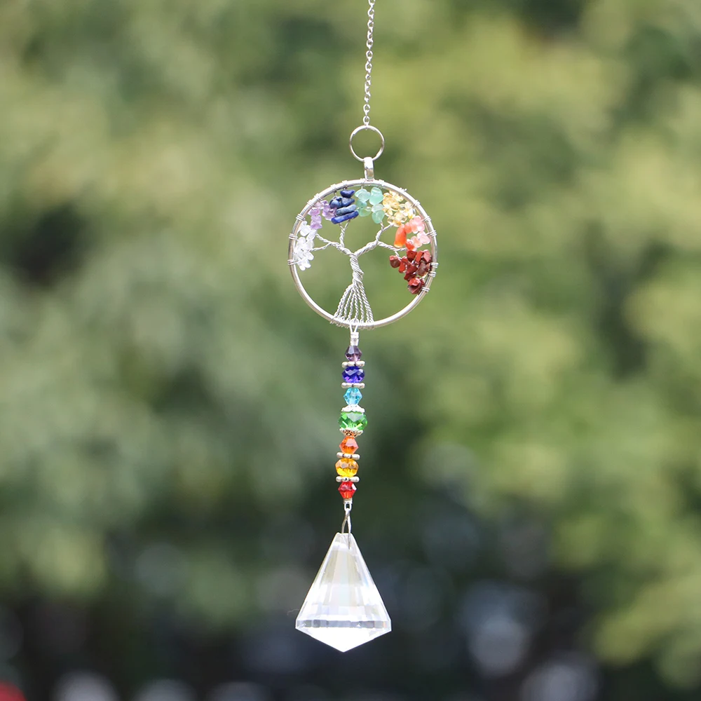 

Crystal Suncatcher Ornament Rainbow Maker Chakra Pendant for Window Garden Hanging Decoration