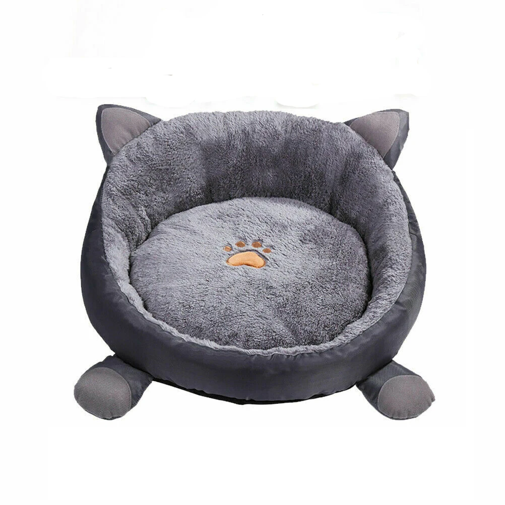Gray Теплые корзины для собак, кошек, домашних животных, Осень-зима, мягкий флисовый коврик, питомник для щенков, кошек, спальный дом, моющаяся Подушка, диванные кровати - Цвет: Gray