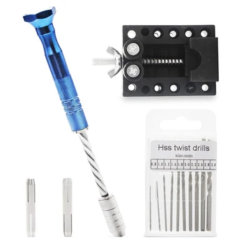 

New Pin Vise Hand Drill Bit Set,Micro- Mini Twist Drills Set with Precision Hand Drill Rotary Tool,Twist Drills,Drill Holders an