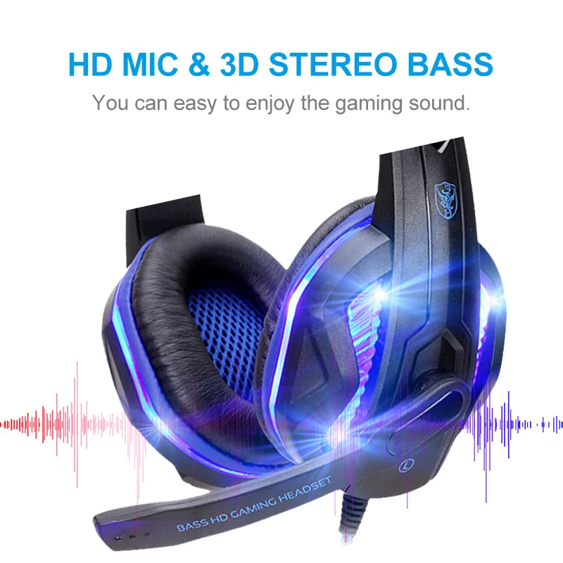 Computer Gaming Headset PC Gamer Wired Headphone With Microphone 3 5 Jack USB Cosque LED Bass Cascos For Phone PS4 Laptop Kids