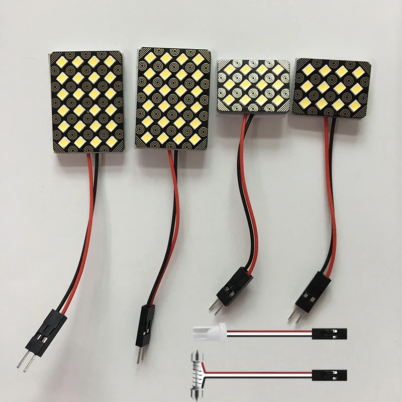 

100pcs Festoon T10 12 24 SMD LEDs 2835 Light Dome Car LED Vehicle Panel Lamps Auto Interior Light 2 Adaptors